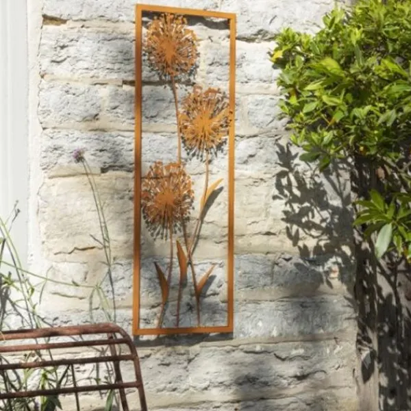 National Trust Alliums in Frame, Rust Wall Art Hot