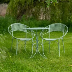 National Trust Aquit Mesh 3 Piece Bistro Set, Sage Hot