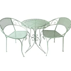 National Trust Aquit Mesh 3 Piece Bistro Set, Sage Hot