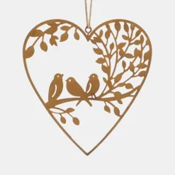 National Trust Birds and Blossom Metal Heart Decoration Best