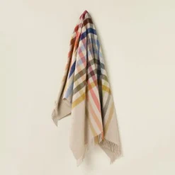 National Trust Bronte by Moon Henley Beige Multi Merino Throw Online