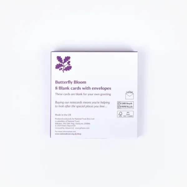 National Trust Butterfly Bloom Notecards by Helen Ahpornsiri x 8 Clearance