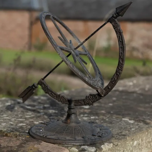 National Trust Cast Iron Ornate Armillary Sundial Clearance