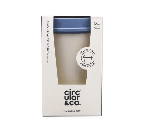 National Trust Circular & Co 12oz Chalk and Rockpool Blue Reusable Now Coffee Cup Discount