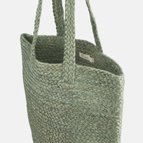 National Trust Ellya Sage Green Natural Jute Tote Bag Clearance