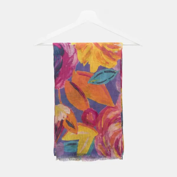 National Trust Floral Sunset Linen Scarf Outlet
