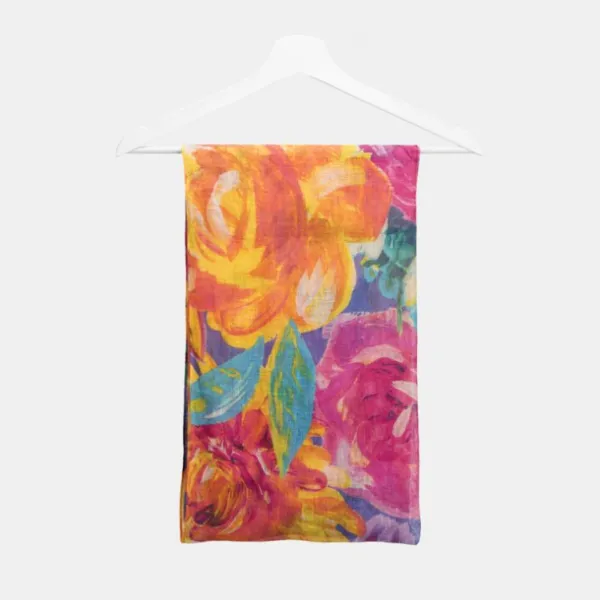 National Trust Floral Sunset Linen Scarf Outlet