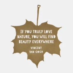 National Trust Hanging Metal Maple leaf, Vincent Van Gogh Quote Outlet