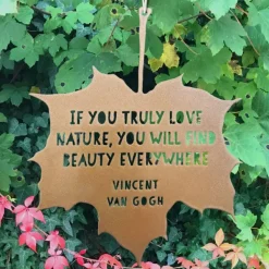 National Trust Hanging Metal Maple leaf, Vincent Van Gogh Quote Outlet