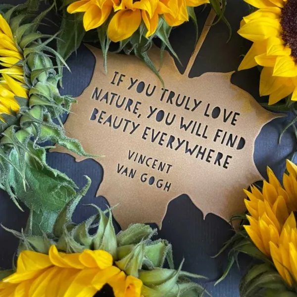 National Trust Hanging Metal Maple leaf, Vincent Van Gogh Quote Outlet