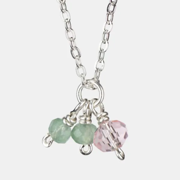 National Trust Just Trade Silver Plated Green and Rose Bead Necklace Best