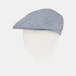 National Trust Blue Linen Flat Cap Best