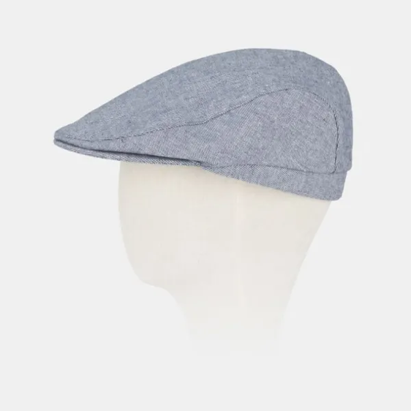 National Trust Blue Linen Flat Cap Best