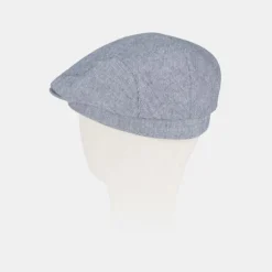 National Trust Blue Linen Flat Cap Best