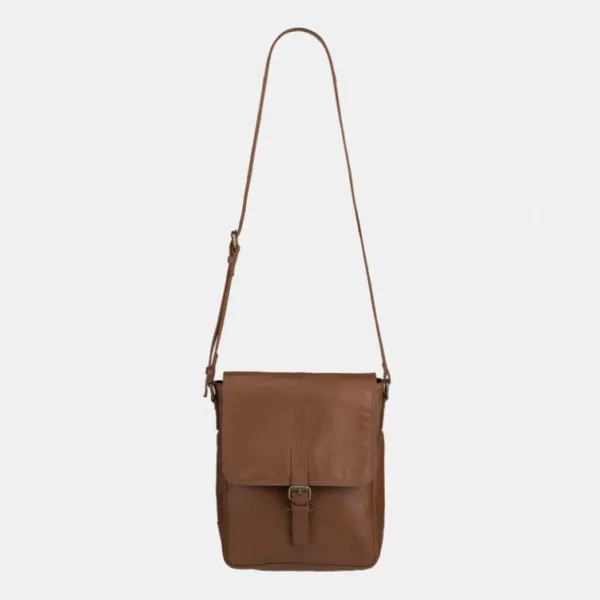 National Trust Brown Leather Cross Body Bag with Buckle Fashion