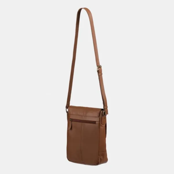 National Trust Brown Leather Cross Body Bag with Buckle Fashion