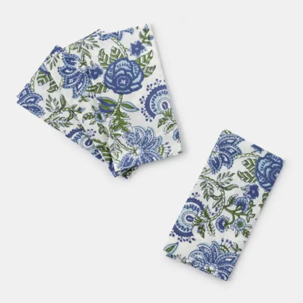 National Trust Cloth Napkins Block Print, Set of 4 Fashion