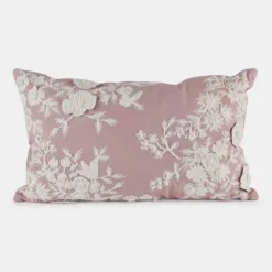 National Trust Embroidered Pink Blossom Cushion Clearance