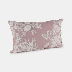 National Trust Embroidered Pink Blossom Cushion Clearance
