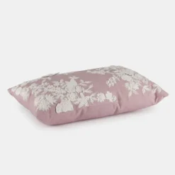 National Trust Embroidered Pink Blossom Cushion Clearance