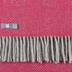 National Trust Fishbone Throw, Fuchsia Online