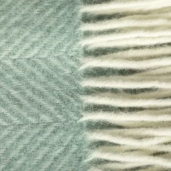 National Trust Fishbone Wool Throw, Seafoam Green Hot