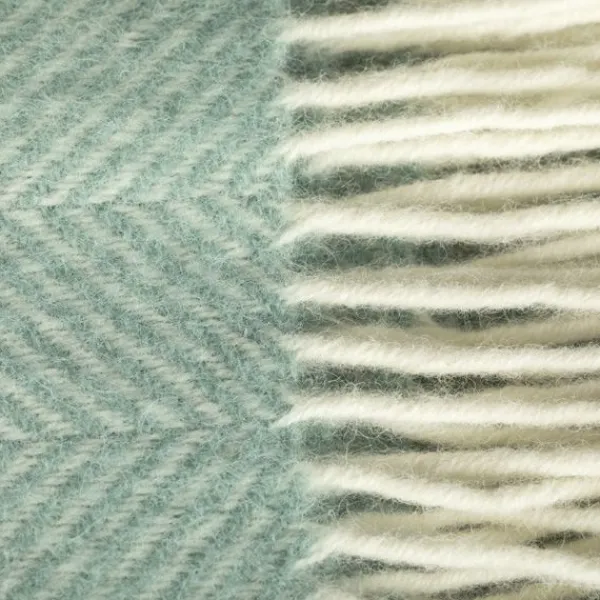 National Trust Fishbone Wool Throw, Seafoam Green Hot