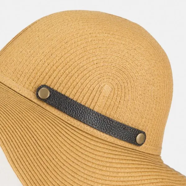 National Trust Foldable Hat with Leather Clasp, Natural Best