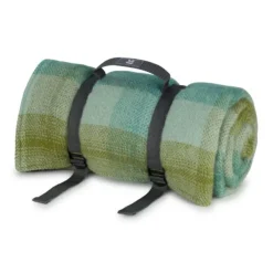 National Trust Green Meadow Check Waterproof Backed Picnic Rug Hot