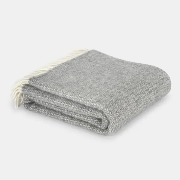 National Trust Illusion Wool Throw, Grey Sale