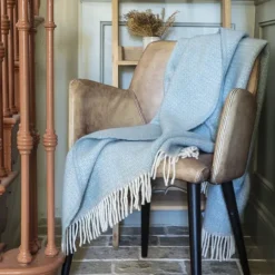 National Trust Illusion Wool Throw, Duck Egg Sale