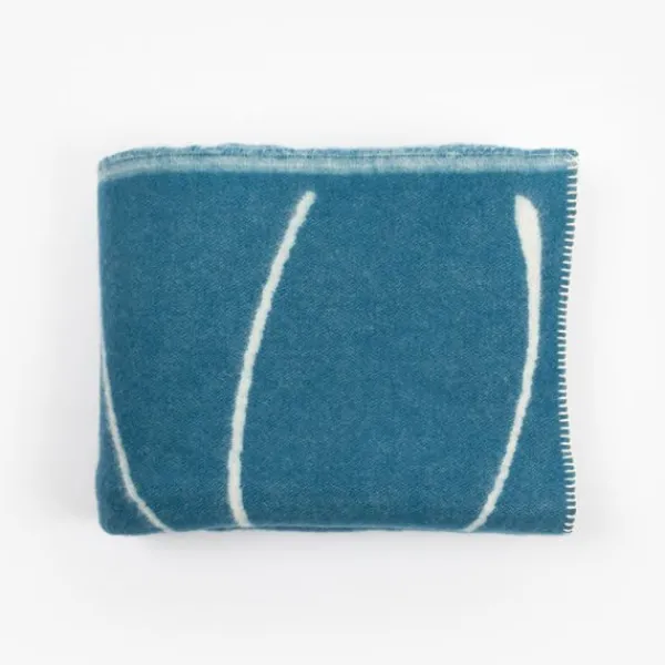 National Trust Jacquard Marine Wave Throw Hot