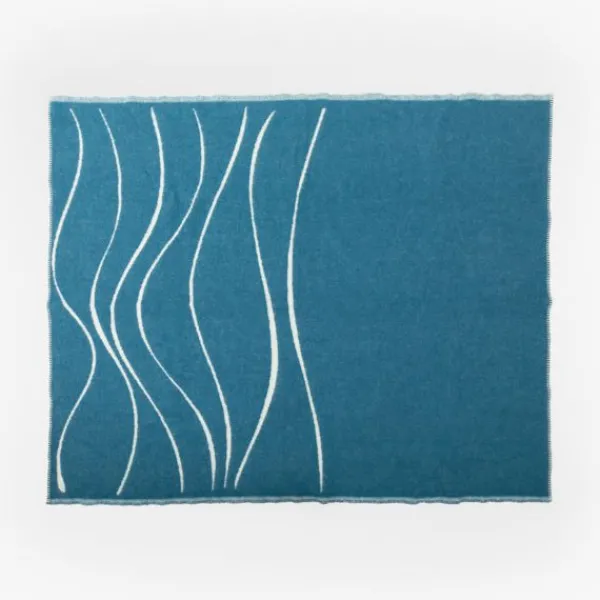 National Trust Jacquard Marine Wave Throw Hot