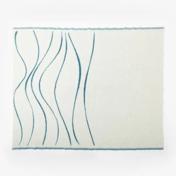 National Trust Jacquard Marine Wave Throw Hot