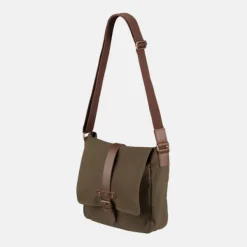 National Trust Khaki Canvas Messenger Bag Online