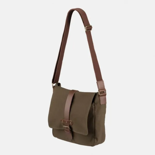 National Trust Khaki Canvas Messenger Bag Online