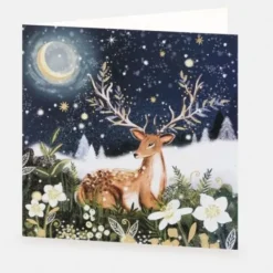 National Trust Moonlit Deer Christmas Cards Box of 10 Hot
