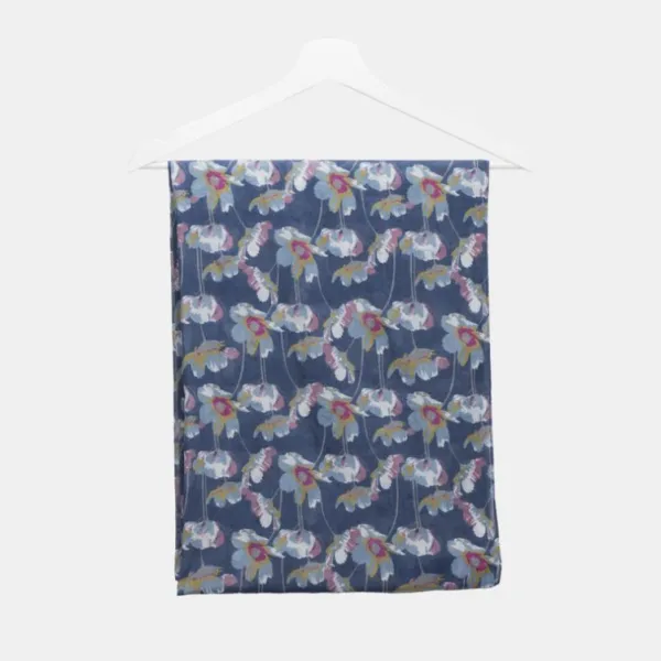 National Trust Peony Bloom Navy Organic Cotton Scarf Hot