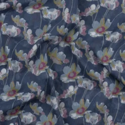 National Trust Peony Bloom Navy Organic Cotton Scarf Hot