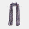 National Trust Quarry Bank Ditsy Floral Purple Silk Scarf Clearance