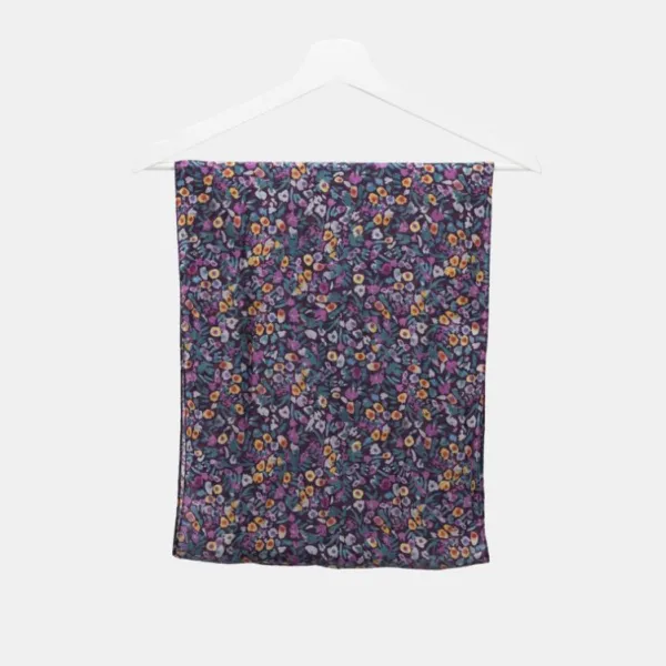 National Trust Quarry Bank Ditsy Floral Purple Silk Scarf Clearance