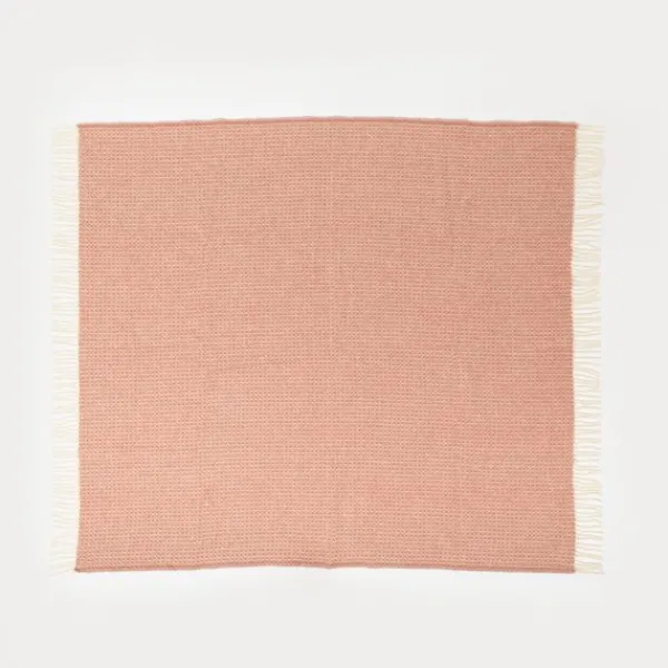 National Trust Riverweave Dusky Pink Throw New