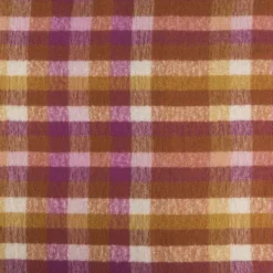 National Trust Rust, Ochre and Pink Light Woven Small Check Scarf New
