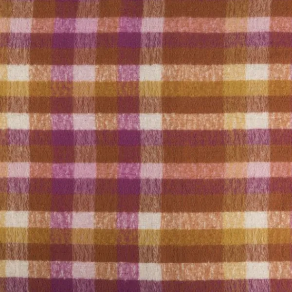 National Trust Rust, Ochre and Pink Light Woven Small Check Scarf New