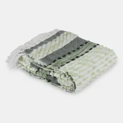 National Trust Textured Recycled Throw, Meadow Green Sale
