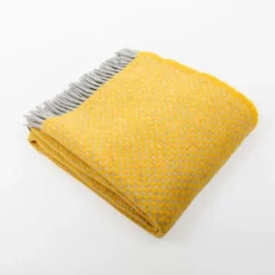 National Trust Twill Wool Throw, Yellow Online
