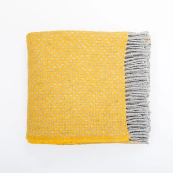 National Trust Twill Wool Throw, Yellow Online