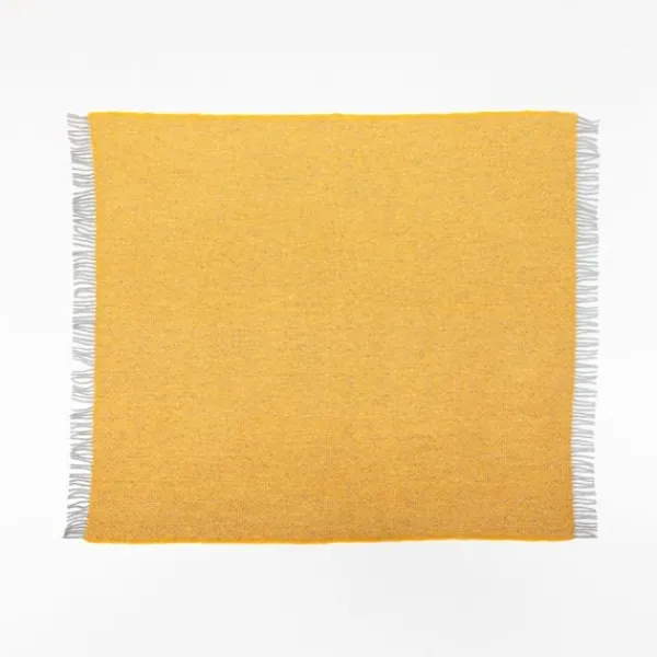 National Trust Twill Wool Throw, Yellow Online