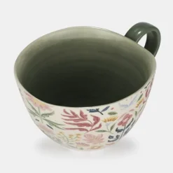 National Trust Ornate Floral Mug, Green New