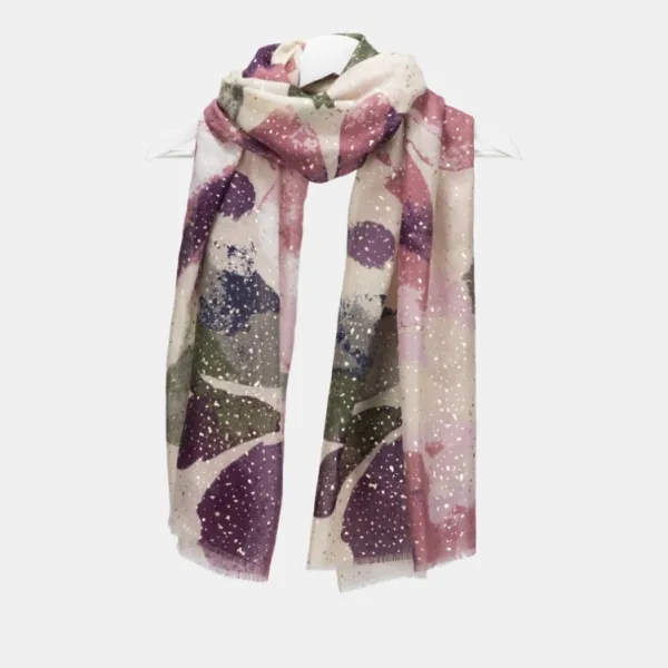 National Trust Peace Of Mind Abstract Flower with Foil Recycled Polyester Scarf Fashion